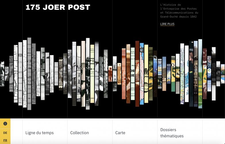 Screenshot of the virtual exhibition 175 Joer POST