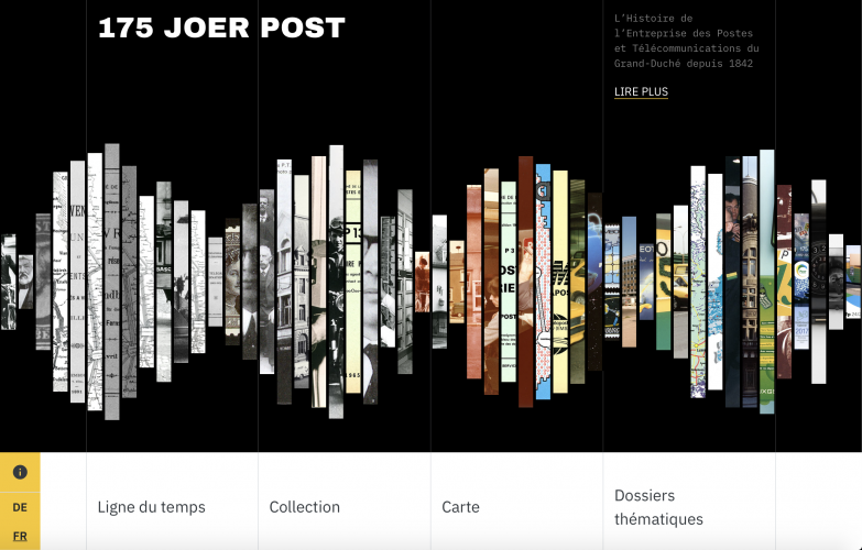 Screenshot of the virtual exhibition 175 Joer POST