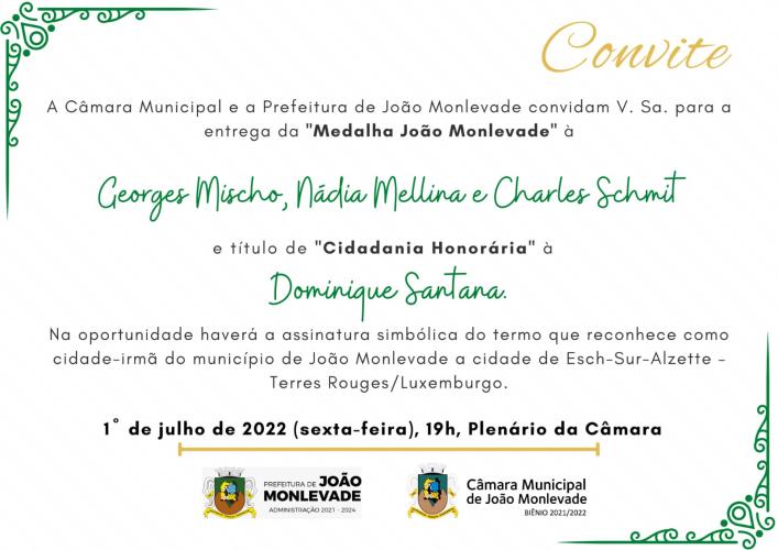 Jumelage Ceremony & Dominique Santana receives the title of "Honorary Citizen of João Monlevade"