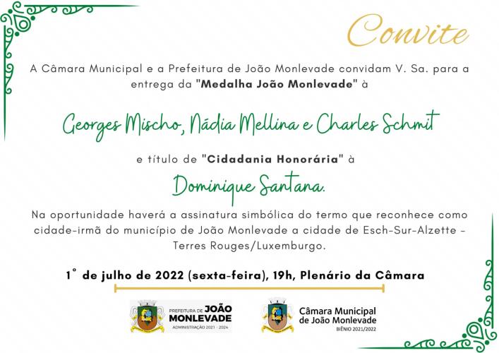 Jumelage Ceremony & Dominique Santana receives the title of "Honorary Citizen of João Monlevade"
