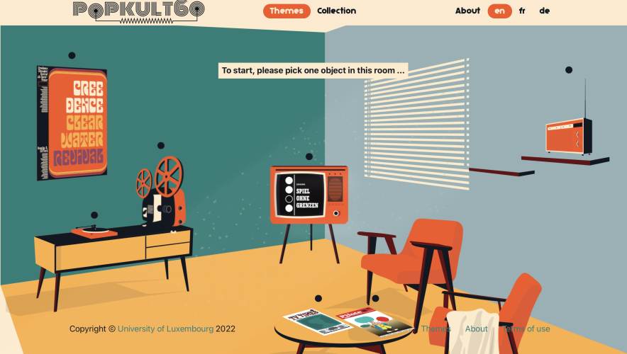 Screenshot of the Popkult60 online exhibition