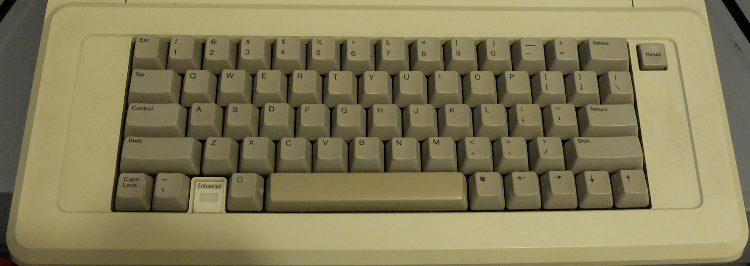 Keyboard layout of the Apple IIe at the Media Archaeology Lab. Apple IIe keyboard layout