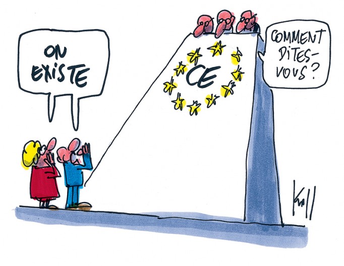 Press cartoon by Pierre Kroll on the perception of Europe
