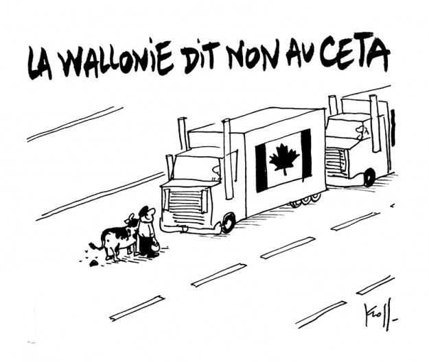 Press cartoon by Pierre Kroll on CETA