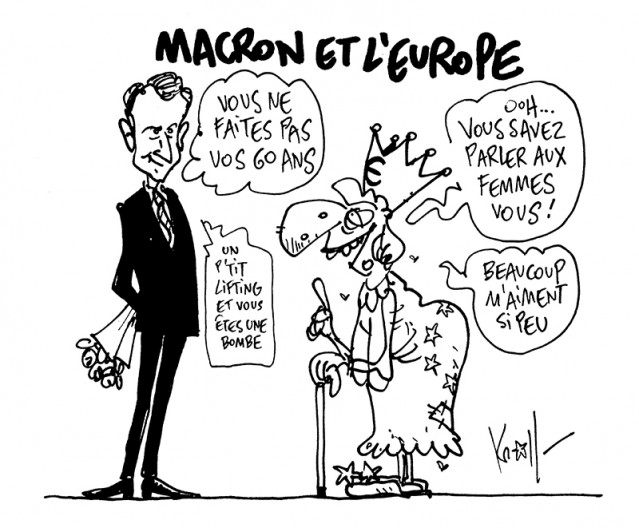 Press cartoon by Pierre Kroll on Macron