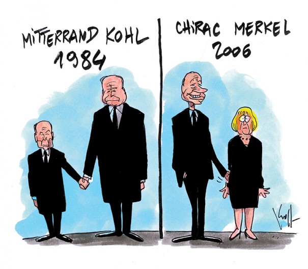 Press cartoon by Pierre Kroll on the French-German couple