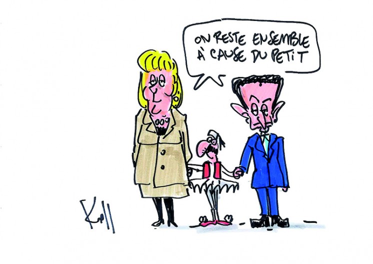 Press cartoon by Pierre Kroll on the French-German couple