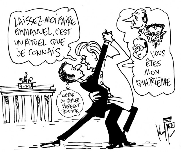 Press cartoon by Pierre Kroll on the French-German couple