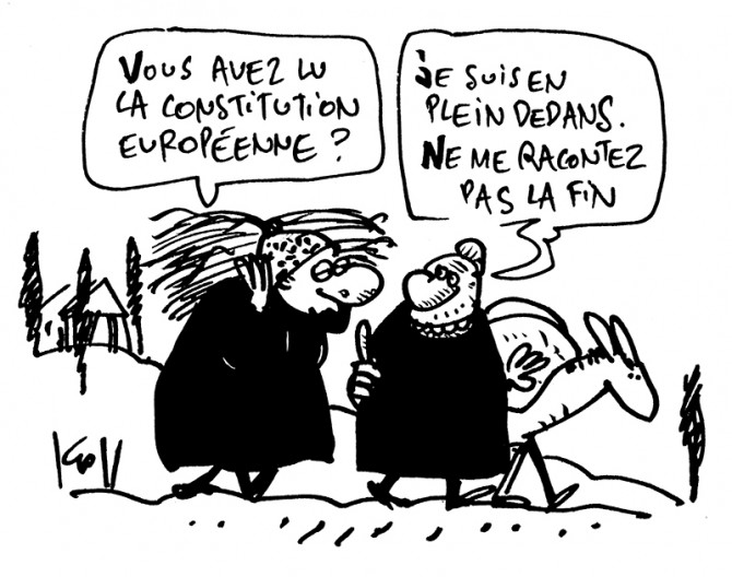 Press cartoon by Pierre Kroll on the European constitution